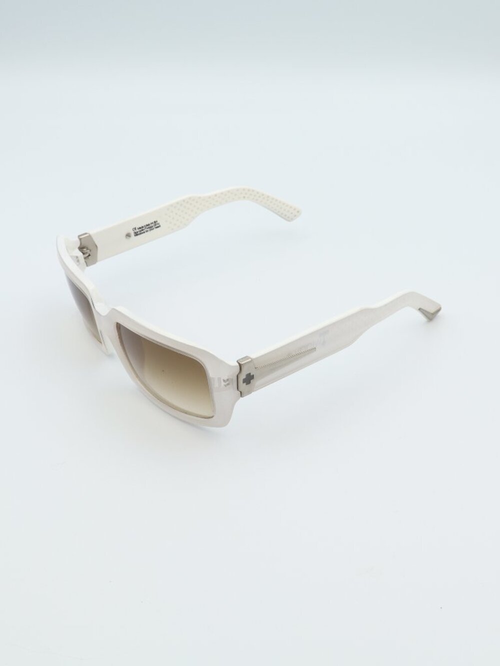 SPY Optic Twiggy .021C White Rectangular Sunglasses Made in Italy Y2K - Picture 8 of 9